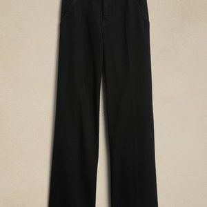 Banana Republic Luxe Wide-Leg Black Jean, Petite Size 28/6
